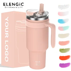 Preço de fábrica Barato Personalizado 40 Oz Integrado Carry Handle Aço Inoxidável Tumbler Dupla Parede Isolada Tumbler Com Palha