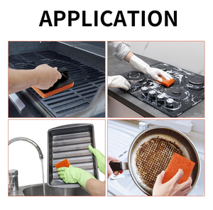 Miếng chà rửa bằng nylon hình vuông, độ cứng trung bình, siêu bền, kích thước 4 x 5.25 inch, dùng để làm sạch vỉ nướng - Làm sạch nhanh chóng các vết dầu mỡ, thực phẩm nướng - Product Image 5