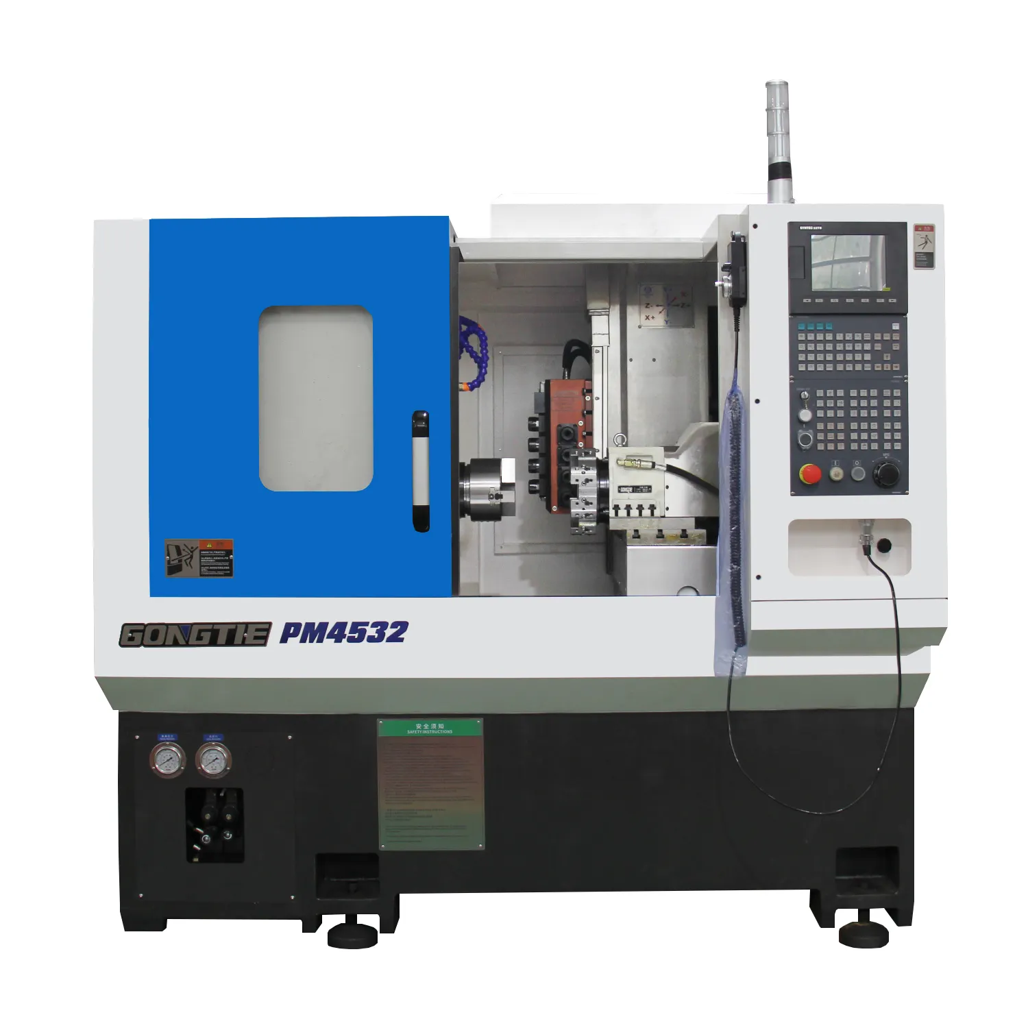 PM4532 hassas düz yatak Metal torna freze torna CNC makinesi çin üretici yatay cnc metal torna