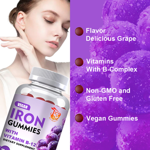 Complément Alimentaire de Fer de Haute Qualité Sans Gluten, Gummies au Fer avec Complexe B et Folate pour le Bien-être Général - Product Image 4