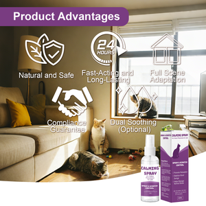 Spray Calmante Natural para Gatos Directo de Fábrica, 4% Feromonas Felinas, Anti-Ansiedad y Control de Arañazos, Spray Relajante para Mascotas 60ML - Product Image 3