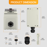 Boîtier de bouton-poussoir d'arrêt d'urgence étanche IP67 250V 8A, station de commande électrique industrielle pour utilisation extérieure