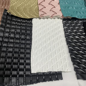 Vente en gros 60% polyester 40% Pu imitation stretch synthétique plissé tissu en cuir écrasé pour robe - Product Image 2