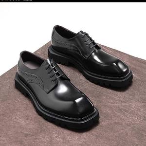 Chaussures habillées en cuir de luxe, cuir de vache de haute qualité, fabriquées à la main, chaussures décontractées imperméables pour hommes - Product Image 1