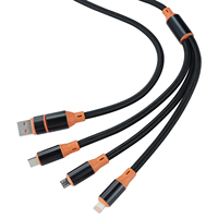 Câble USB 5 en 1 de haute qualité, câble tressé en nylon, USB C vers Type C 100W 6A, charge rapide et transfert de données pour divers appareils