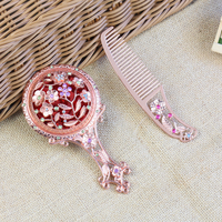 Miroir de poche en métal personnalisé OEM avec poignée, miroir de maquillage de voyage pour femmes, poignée pliable, fait main, cadeaux promotionnels de bienvenue