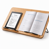 Support de lecture en bois avec pinces pour pages, support de livre de cuisine, présentoir pour la maison, le bureau, la salle d'étude et la cuisine