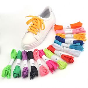 Lacets plats élastiques sans nœuds en polyester de style sportif, personnalisés et de haute qualité, couleur unie - Product Image 1