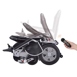 Silla de ruedas eléctrica de 4 ruedas de aluminio ligero, silla de ruedas motorizada para discapacitados reclinable inalámbrica suministrada directamente de fábrica - Product Image 5