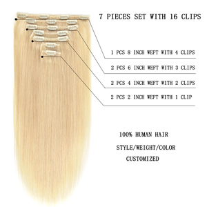 Extensions de cheveux à clipser en gros, 100% cheveux humains, extensions de cheveux naturels, extensions de cheveux à clipser - Product Image 3