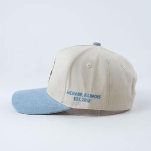 Gorras de béisbol de 5 paneles, tela de algodón, logotipo bordado, sombrero deportivo estructurado, ala curva - Product Image 3