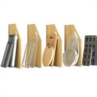 Lot de 4 séparateurs de plateaux rectangulaires en bois de qualité supérieure pour armoires de cuisine - Organisateur multifonctionnel sans découpe requise, 2 plateaux à assembler