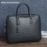Grande mallette mate à motif crocodile, sac à main pour homme, sac pour ordinateur et documents, sac pour homme de grande taille