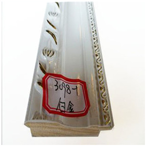 White Wood Trim <b>Frame</b> Moulding 49x26mm Embossing <b>Printing</b> <b>For</b> Indoor Photo <b>Frames</b> 3098-1 Platinum - Product Image 1