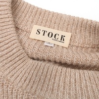 Barato al por mayor de encargo pantalla de seda impresa Logotipo de letras textil orgánico Natural Beige etiquetas de algodón para prendas de vestir