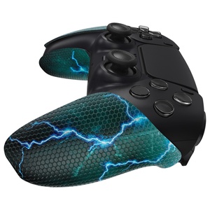 PlayVital Green Storm Thunder - Almohadillas de Goma Suave con Textura Profesional Antideslizantes y Absorbentes del Sudor para el Control de PS5 - Product Image 4