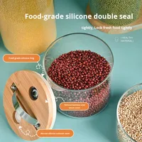 Récipient à riz transparent moderne vente chaude transfrontalière verre de qualité alimentaire résistant aux insectes et à l'humidité pour la cuisine