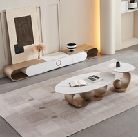 Table basse moderne en marbre, métal doré, acier inoxydable, table centrale pour canapé, meubles de salon