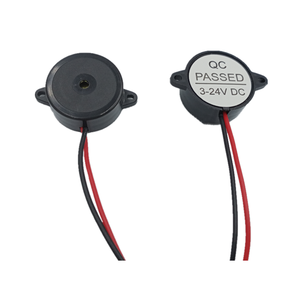 Zumbador Piezoeléctrico Activo de 12V CC con Sonido Continuo y Fuerte, Diámetro de 23mm, Cable de Conexión, 2312 FUSHENG 3300Hz, Carcasa Negra de ABS - Product Image 1