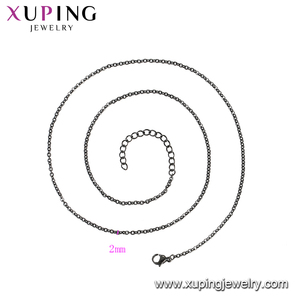 Kalung-00673 2021 Xuping Kalung Pria Warna Hitam Senapan, Perhiasan Baja Tahan Karat Desain Sederhana - Product Image 2