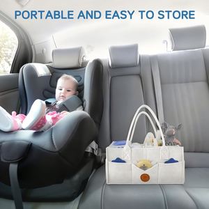 Organizador de Cambiador para Artículos de Bebé 15\" X 9\" X 7\" Cesta de Fieltro para Bebé, Organizador de Pañales - Product Image 3