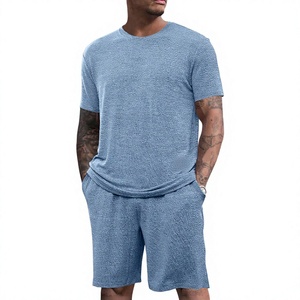 High Performance Custom Design Cotton-Polyester Four-Way Stretch T Shirts Shorts <b>Sets</b> Low MOQ Wholesale New Arrival Men <b>Twin</b> <b>Set</b> - Product Image 1