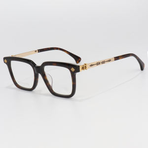 Y2k中国クラシックスタイル仕様レトロ透明グレーブラウン光学処方多焦点高級ブランドデザイナーメガネフレーム - Product Image 4
