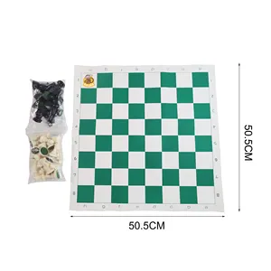 EASTOMMY乙烯基旅行象棋垫、卷起象棋垫和棋子套装