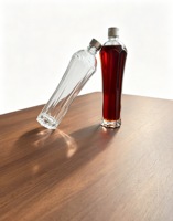 Bouteille en verre transparente personnalisée avec logo, vide, pour spiritueux, 480 ml, 700 ml, avec bouchon en bois pour whisky, brandy, vodka, gin, rhum – Vente en gros