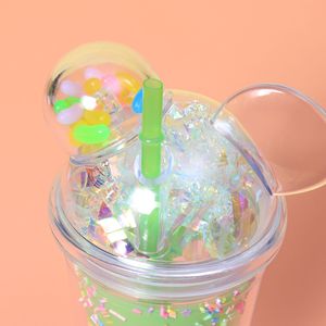 Custom <strong>Plastic</strong> 16oz Cute clear Mouse Double Wall Tumbler Water Bottle with Lid and Straw Drinking Reusable <strong>Cup</strong> with Led Light - Product Image 4