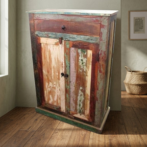 Modern Farmhouse Style Solid Wood Handmade Antique <b>Wardrobe</b> with Storage for Bedroom Bathroom Living Room & Hall - Product Image 3
