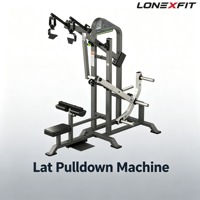 Machine à pulldown dorsal à charge libre, série à trois rails, poignée rotative, coussin de bras et de cuisse à 8 positions, 5 niveaux de résistance, en acier inoxydable