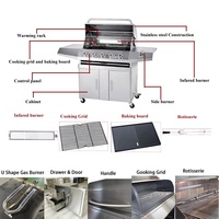 Kit Xxl Brûleur à gaz infrarouge commercial Barbecue Grill RV Extérieur Plaque de cuisson en acier inoxydable avec chauffage rapide et fonctions d'économie d'énergie