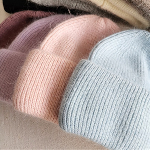 Di alta qualità Skullies invernali caldi da <span class=keywords><strong>uomo</strong></span> cappellino lavorato a maglia cappello soffice con pelliccia di Angora a coste in maglia con cuffia cappello per donna <span class=keywords><strong>uomo</strong></span> - Product Image 5