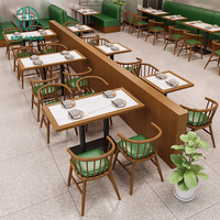 Chinois personnalisé carré café thé boutique chêne bois marbre commercial café restaurant meubles stand siège table et chaise ensemble