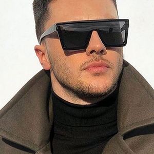 Gafas de Sol Retro de Moda al por Mayor para Mujer, Negras, Extra Grandes, con Lentes de Espejo, Parte Superior Plana, Cuadradas, para Hombre y Mujer - Product Image 2