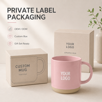 Mug en céramique personnalisé rétro rose EffiPrint double face avec texte - pour cadeaux