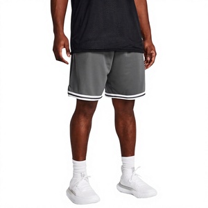 Hot Selling Men's Elastic Waist Quick Dry Sports Shorts Gym Running Custom Logo Printed <b>Mesh</b> Solid Breathable 100% Polyester - Product Image 2