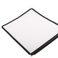 Protège-menus Yimi en PU+PVC, format A4, transparents, durables, avec bordure cousue, 2 vues, pour café et restaurant, 1 page, multicolores
