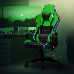 Altura ajustable gran oferta masaje <span class=keywords><strong>verde</strong></span> Rgb luz ergonómica espalda <span class=keywords><strong>Gamer</strong></span> <span class=keywords><strong>silla</strong></span> giratoria Bluetooth altavoces ordenador <span class=keywords><strong>silla</strong></span> de oficina - Product Image 1