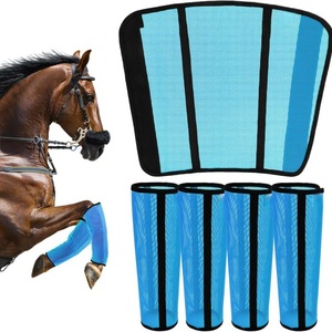 Protège-jambes réglables pour chevaux avec fonction <span class=keywords><strong>anti</strong></span>-roulement et <span class=keywords><strong>anti</strong></span>-plis pour écuries et stables – Répulsif <span class=keywords><strong>anti</strong></span>-moustiques en gros - Product Image 3