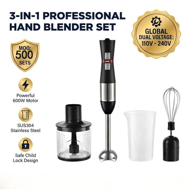 Kitchen Appliances Utensils Mixeur Plongeant Professionnel Blender Hand Immersion Blender Good 3 in 1 Blender Set