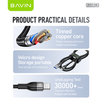 BAVIN Vente en gros Excellent CB353 18w Type C USB C Chargeur rapide pour téléphone portable Câble de données USB