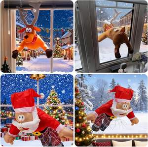 Decoración Navideña Divertida para Ventanas con Efecto de Vidrio Roto, Diseño Animado de Reno y Santa Claus, Se Adapta a Cualquier Ventana - Product Image 5