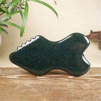Vente en gros de pierres chaudes de massage en néphrite verte Jade Gua Sha et basalte-Outil de sculpture faciale, soulage le stress et les maux de dos