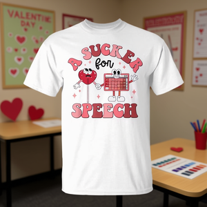T-shirt Sucker For Speech Valentine, design de pathologie du langage, SLP, SLPA - Product Image 3