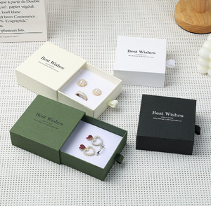 Slide out jewelry box made of high quality cardboard with die cutting and lamination process multiple color options - Product Image 1