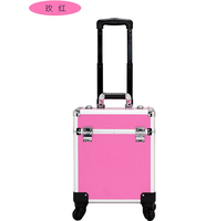 Portable Cosmétologie Cas Roues Grand Coiffure Maquillage Artistes Cas Voyage Roulant Maquillage Train Cas avec plateaux