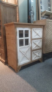 Armoire de rangement INNOVA à panneaux solides, autoportante, 1 porte, 3 tiroirs, style vintage, antique, accent, salle à manger, cuisine, salon - Product Image 3