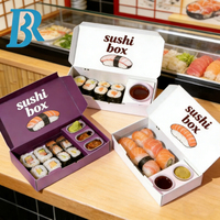 Boîte à sushi de luxe personnalisée, emballage pour restauration rapide, boîtes à emporter avec inserts pour coupes de poisson, boîte à tacos, boîte à rouleaux de sushi